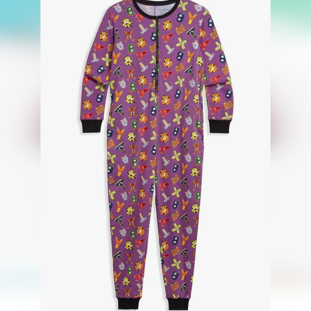 Tomboyx Monster Mash Onesie, Unisex, Zipper Pajamas, All Day Comfort large